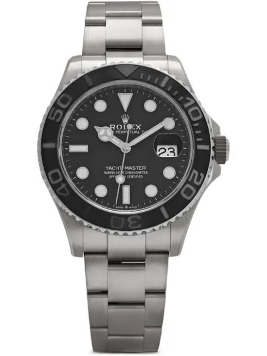 Rolex Other - Rolex Black and Silver Yacht-Master Stainless Steel Watch